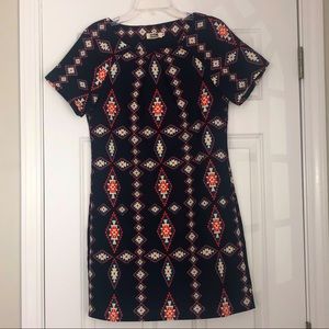 Navy blue printed dress
